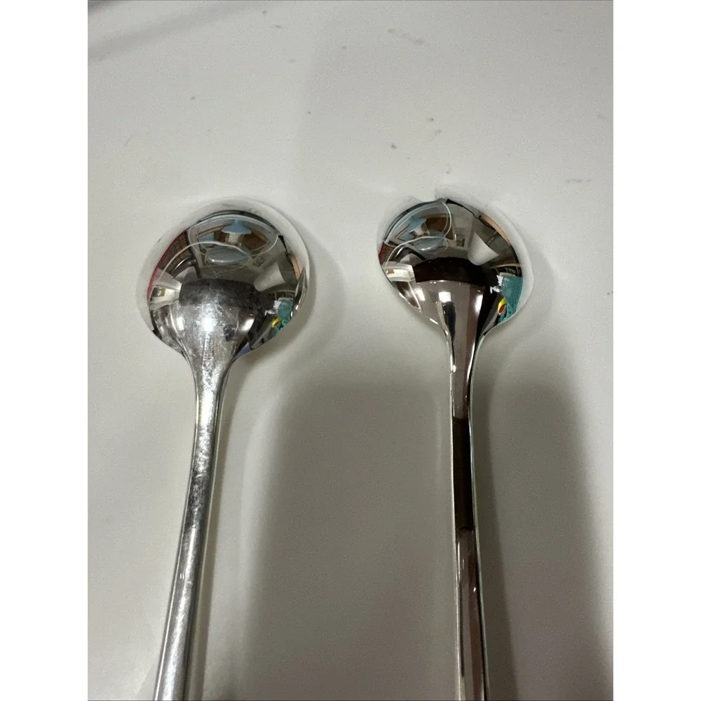 Salad Server Set Cutlery‎ Fork Spoon Italian Silver Plated MCM Hostess